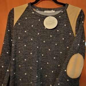 Coco And Main   Size  S                 Polka dot   &  Suede   Sweater  …